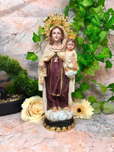 Our Lady of Mount Carmel Virgin Mary Sculpture Statue Religious Ornament-OsirisTradingUK