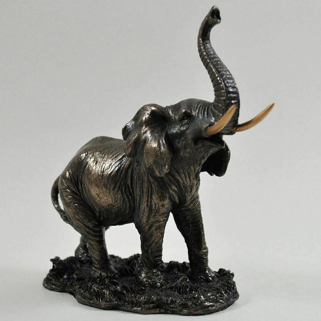 Bronze Elephant Sculpture Statue African Figurine Figures Gifts Ornaments 12 cm