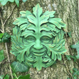 Green Man Wall Plaque Garden Ornament Sculpture Wicca Pagan Ornament