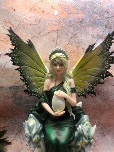 Emerald Fairy Statue Dragon Queen Sculpture Mythical Creature Figurine Ornament-OsirisTradingUK