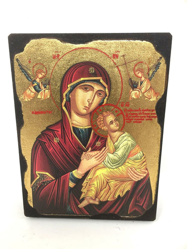 Virgin Mary and Baby Jesus Picture Hanging Icon Style Religious Wall Plaque-OsirisTradingUK