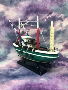 Nautical Boat Home Decoration Bathroom Ornament Fishing Trawler Green