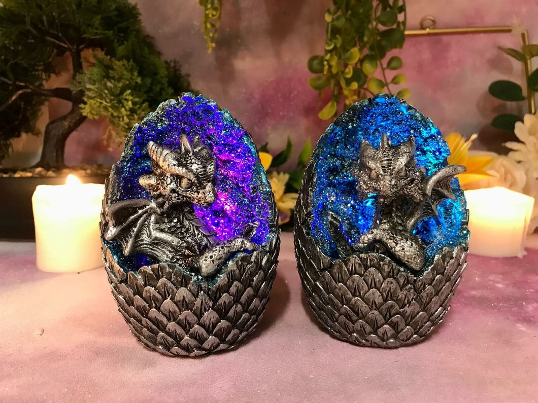 Set of Two Dragons Crystal Fantasy Sculpture Mythical Statue Ornament Gift-OsirisTradingUK