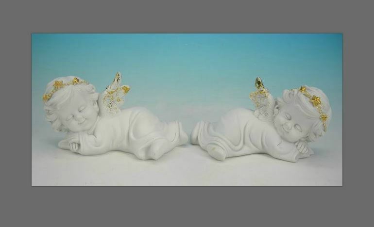 Pair of Resting Guardian Angel Figurine Cherubs Statue Ornament Sculpture Gift-Collectables:Fantasy, Myth & Magic:Mythical Creatures:Angels-OsirisTradingUK