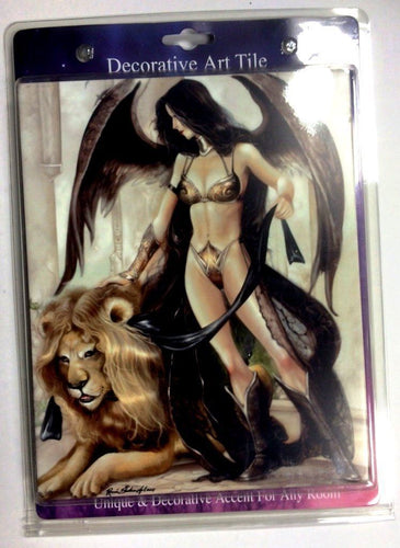 Stunning Fantasy Ceramic Art Tile Angelina's Companion Fairy by Renee Biertem...-OsirisTradingUK