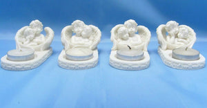 Set of Four Guardian Angel Figurine Cherub Candle Holders Ornament Sculpture-Collectables:Fantasy, Myth & Magic:Mythical Creatures:Angels-OsirisTradingUK