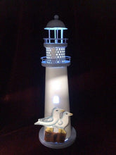 Load image into Gallery viewer, Nautical Led Lighthouse Seagulls Light Up Indoor Metal Beach Marine Themed
