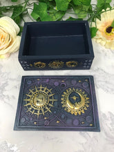 Load image into Gallery viewer, Mystical Sun and Moon Tarot Box Celestial Altar Decoration Wicca Pagan Style-OsirisTradingUK
