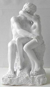 Classic Styled Lovers Sculpture Entitled The Kiss Inspired by Rodin Statue