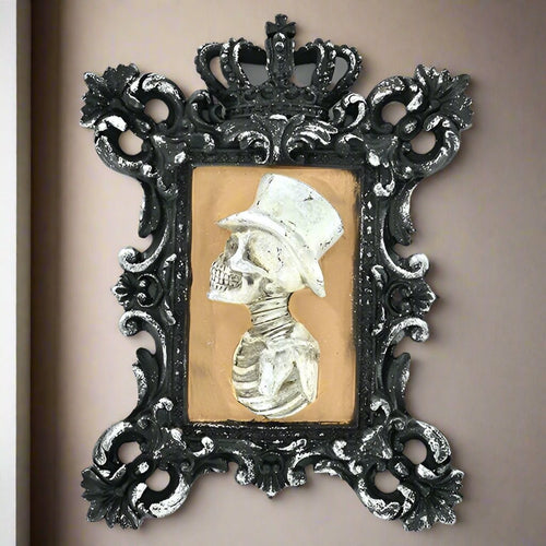 3D Male Skeleton Figure Portrait Art Creepy Home Decor Halloween Wall Plaque-OsirisTradingUK