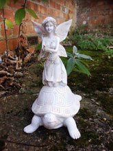 Load image into Gallery viewer, Fairy Riding Tortoise Figurine Statue Sculpture Garden Ornament Figure Fairies
