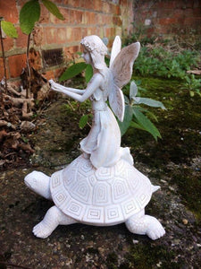 Fairy Riding Tortoise Figurine Statue Sculpture Garden Ornament Figure Fairies