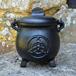 Large Cast Iron Cauldron Triquetra Wiccan Supplies Pagan Gifts Altar Ritual
