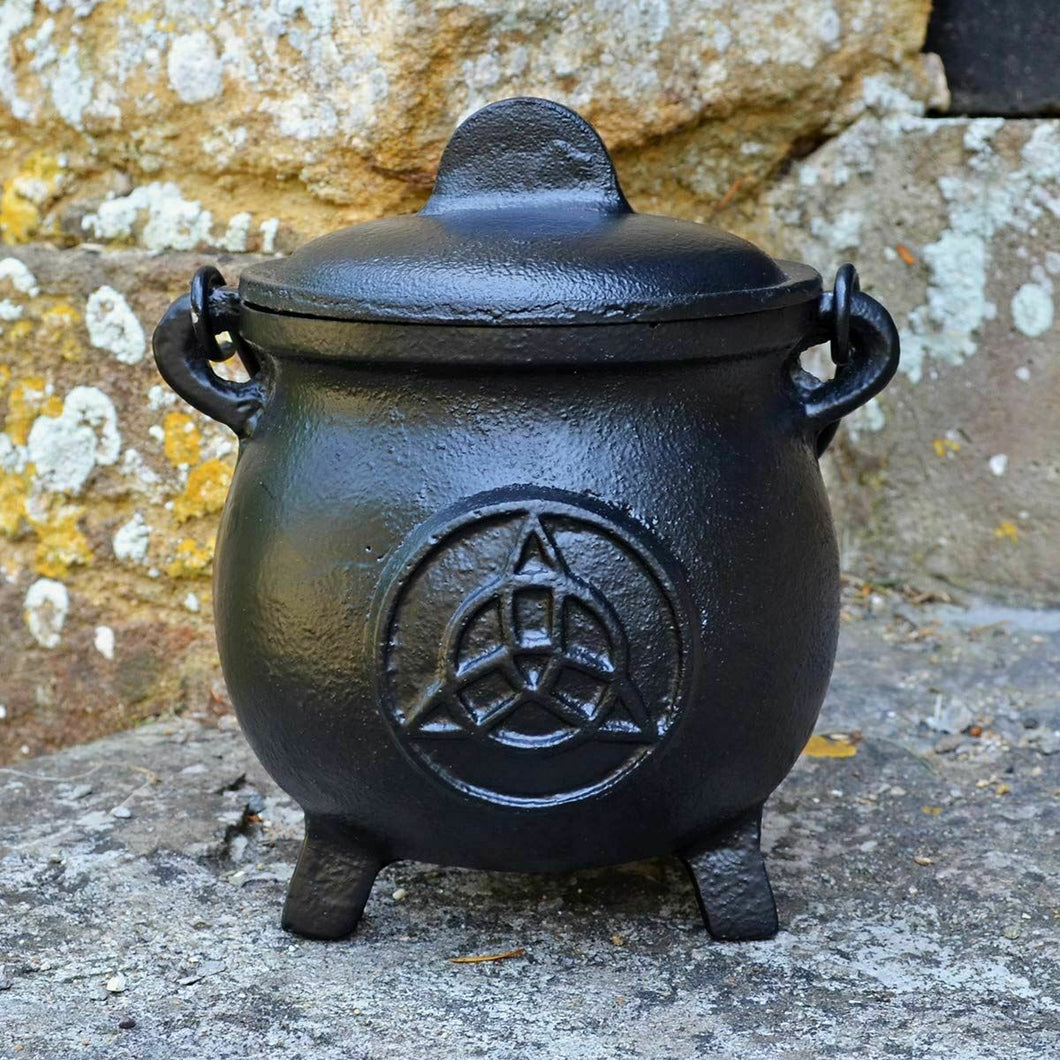 Large Cast Iron Cauldron Triquetra Wiccan Supplies Pagan Gifts Altar Ritual