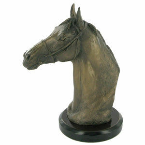 David Geenty Thoroughbred Horse Head Bronze Sculpture