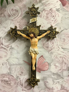 Crucifix Hanging Cross Resin Corpus Christi Jesus Christ Religious Wall Ornament