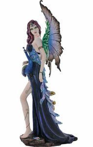 Large Fairy and Peacock Companion Sculpture Statue Mythical Creatures Figure