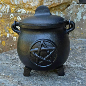 Large Cast Iron Cauldron Pentagram Wiccan Supplies Pagan Gifts Altar Ritual