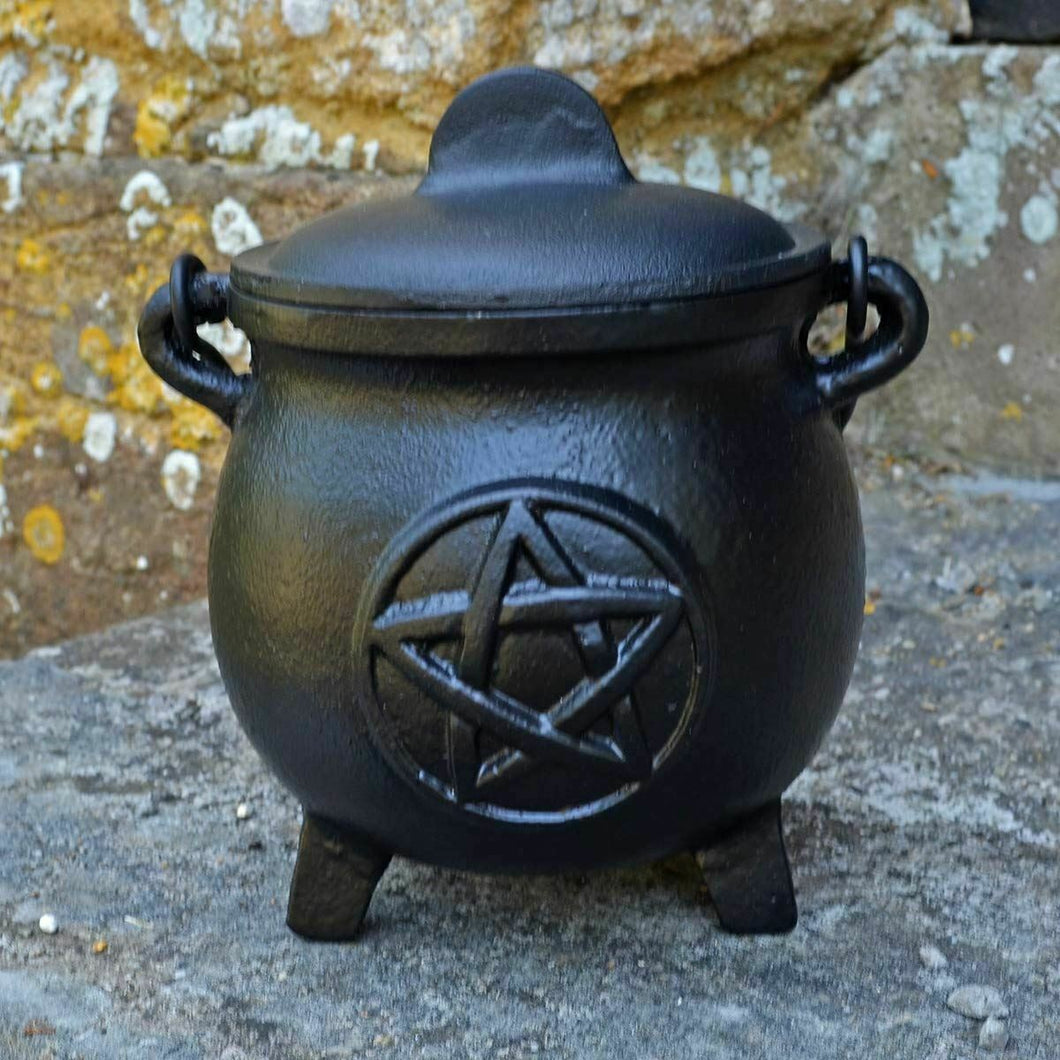 Large Cast Iron Cauldron Pentagram Wiccan Supplies Pagan Gifts Altar Ritual