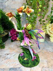 Standing Flower Fairy Statue Mythical Creatures Figure Sculpture Ornament Gift-OsirisTradingUK
