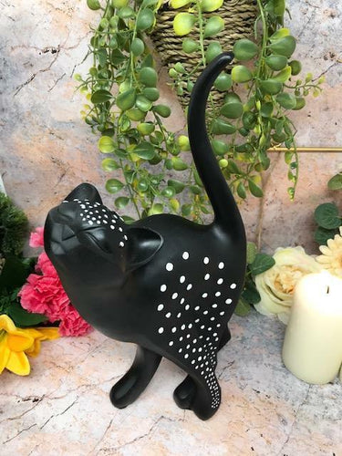 Abstract Black Cat Sculpture Decoration Figurine Ideal Gift for Cats Lovers-OsirisTradingUK