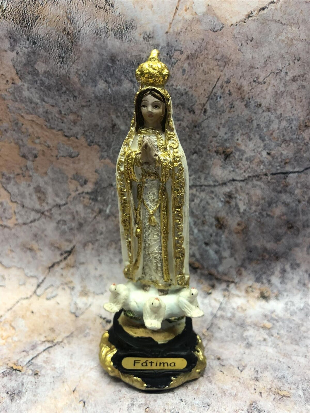 Small Blessed Virgin Mary Our Lady of Fatima Statue Ornament Figurine