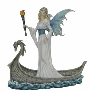 Large Viking Fairy Messenger Sculpture Statue Mythical Creatures Figure Gift