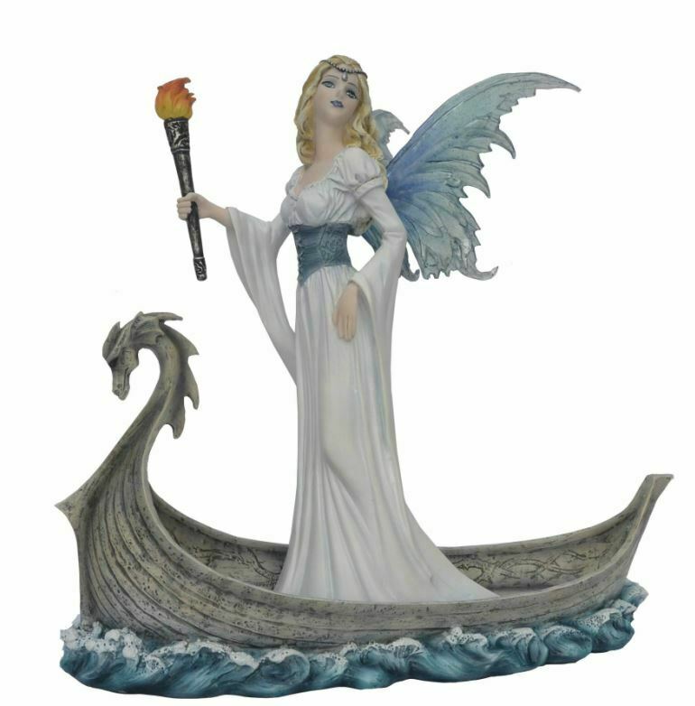 Large Viking Fairy Messenger Sculpture Statue Mythical Creatures Figure Gift