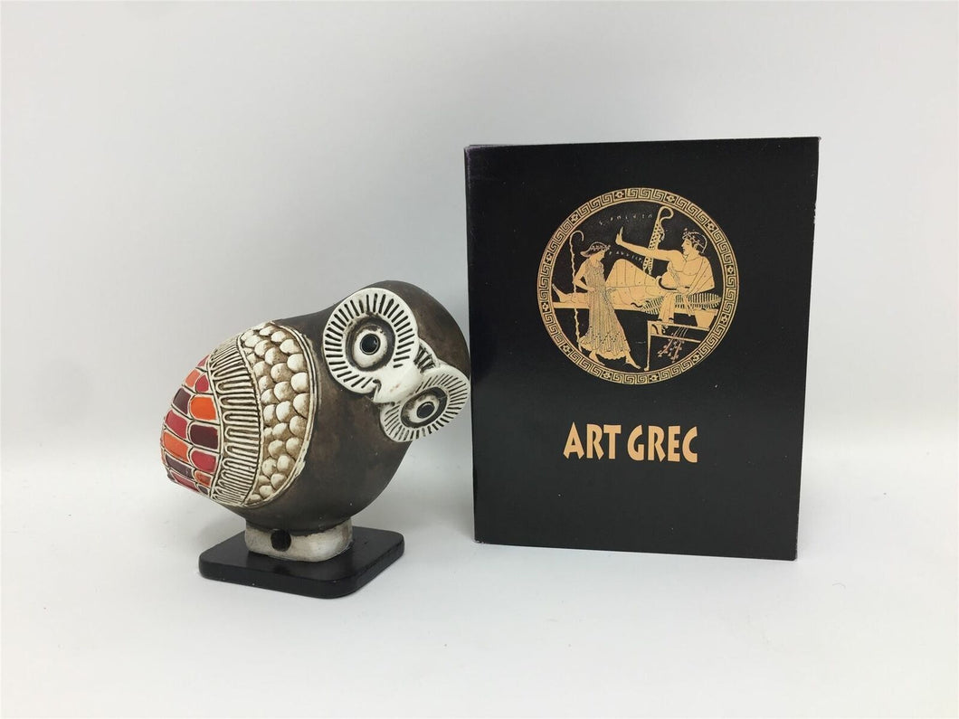 Greek Corinthian Owl Aryballos Sculpture Museum Reproduction Statue