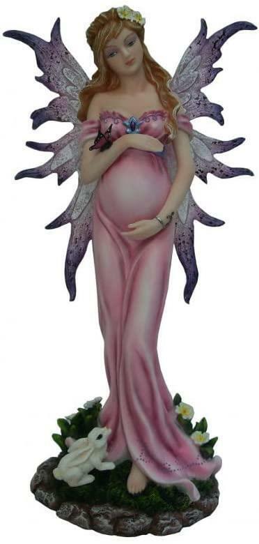 Easter Fairy and Bunny Companion Figure Statue Sculpture Mythical Creatures Gift