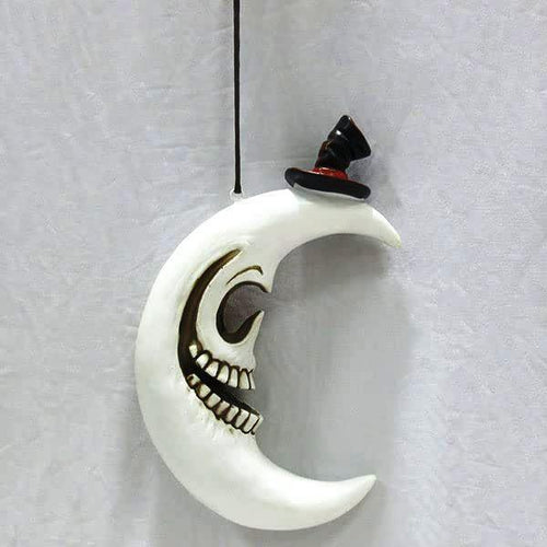 Evil Moon Hanging Gothic Style Ornament Sculpture Wall Decor-OsirisTradingUK