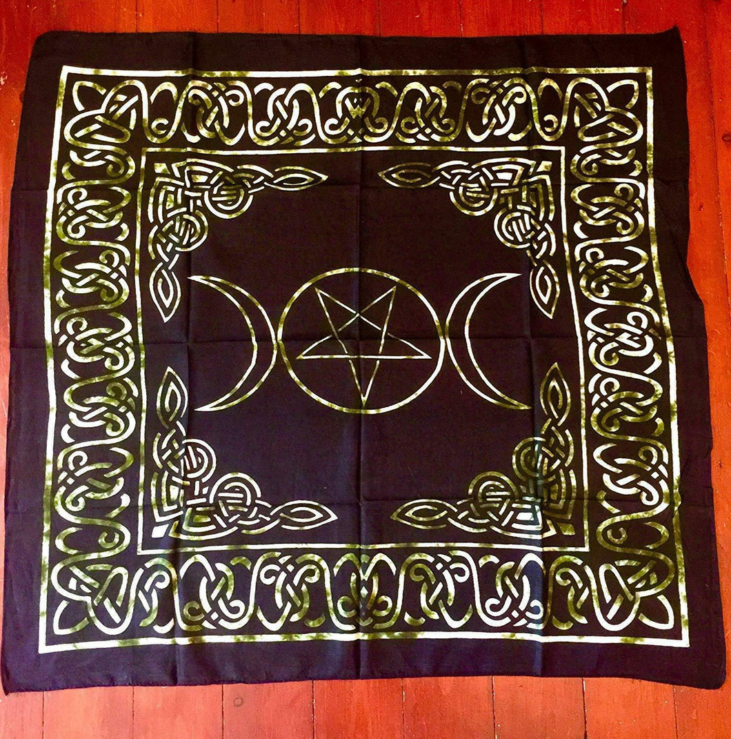 Triple Goddess Pentagram Altar Tarot Cloth Pagan Wiccan Table Cover