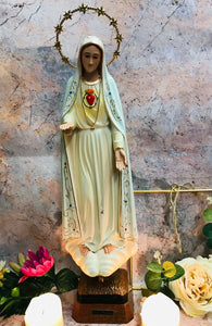 Large Sculpture Blessed Sacred Heart of Mary Statue Ornament Figurine