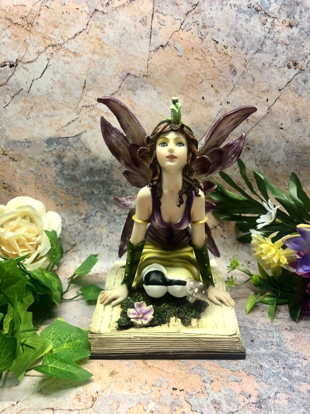 Fairy Resting on Book Figurine Fantasy Fairies Figure Mythical Sculpture Gift