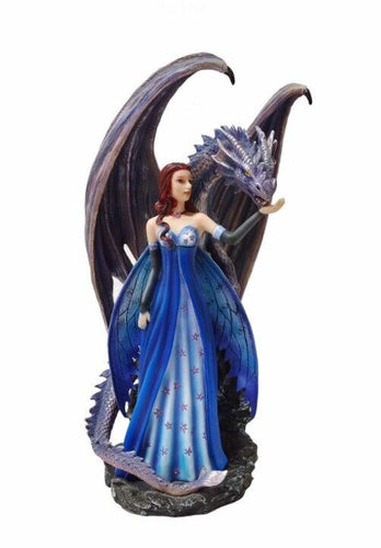 Large Fairy and Dragon Companion Sculpture Statue Mythical Creatures Figure Gift-OsirisTradingUK