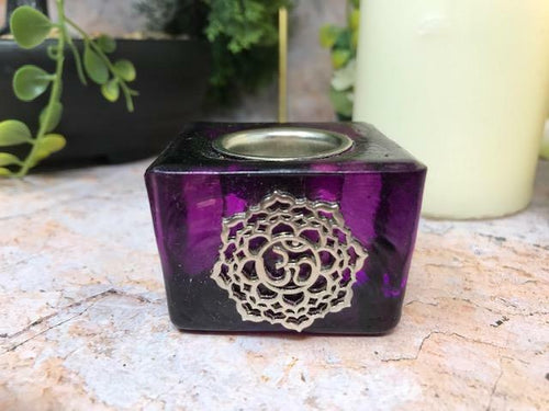 Small Crown Chakra Symbol Candle Holders Reiki Healing-OsirisTradingUK