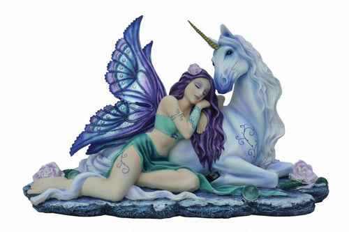 Large Fairy and Unicorn Companion Sculpture Statue Mythical Creatures Figure-OsirisTradingUK