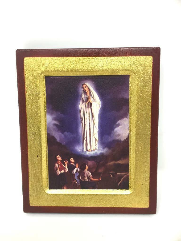 Our Lady of Fatima Virgin Mary Icon Style Religious Wall Plaque Decor-OsirisTradingUK