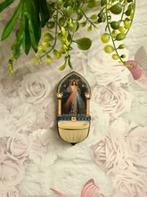 Load image into Gallery viewer, Luminous Divine Mercy Holy Water Font with Gold Foil Highlights Religious Gift-OsirisTradingUK
