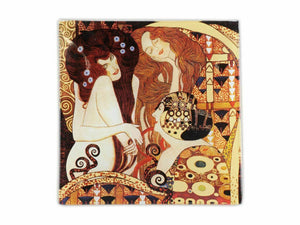 Gustav Klimt Friends Designer Decorative Glass Plate Home Decoration 13 X 13 cm