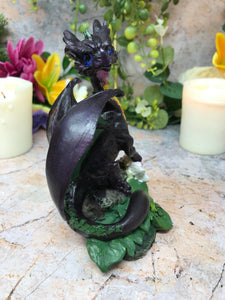 Dragon Flower Guardian Fantasy Sculpture Mythical Statue Gothic Ornament Gift-OsirisTradingUK