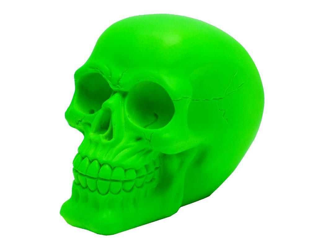 Neon Green Skull Ornament Figure Skulls Collection Sculpture Gothic Decor-OsirisTradingUK