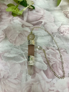 Rose Quartz Generator Wand Crystal Dowsing Pendulum Chakra Reiki Healing-OsirisTradingUK