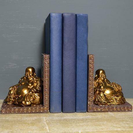 Happy Buddha Bookends Spiritual Gift Home Decoration Ornament Feng Shui-OsirisTradingUK