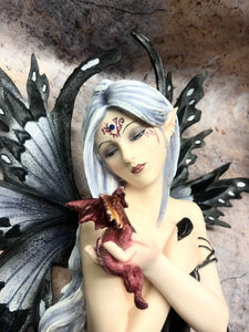 Large Fairy and Dragon Companion Sculpture Statue Mythical Creatures Figure Gift-OsirisTradingUK