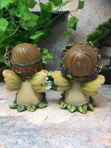 Pair of Guardian Angel Figurine Flower Fairies Statue Ornament Sculpture Gift-OsirisTradingUK