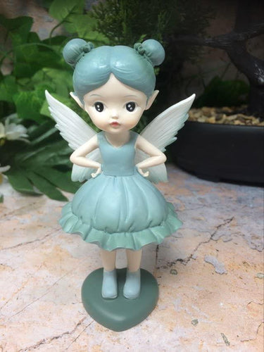 Adorable Angel Sculpture Fairies and Angels Collection Figurine Fantasy Green-OsirisTradingUK