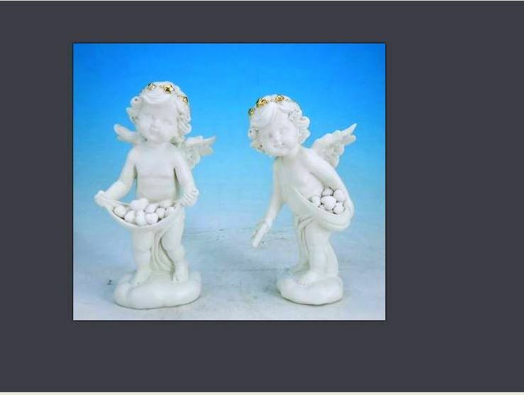 Pair of Guardian Angel Figurine Cherubs Holding Hearts Statue Ornament Sculpture-Collectables:Fantasy, Myth & Magic:Mythical Creatures:Angels-OsirisTradingUK