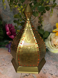 Moroccan Style Metal Lantern LED Tea Light Candle Holders Gifts-OsirisTradingUK