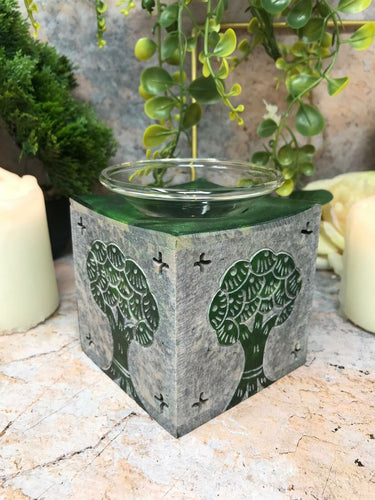 Soapstone Tree of Life Oil Burner Aromatherapy Home Decoration Wicca Pagan Decor-OsirisTradingUK